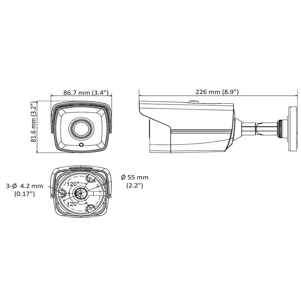 5MP Bullet TVI Camera - 2.8mm Fixed Lens - Ultra Lowlight IR with 130ft Range - IP67 Rated - White