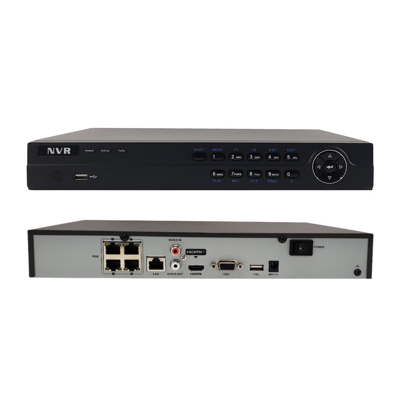 4-Channel Embedded Plug & Play NVR 4K Resolution Integrated PoE - 1U