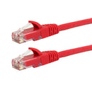 RJ45 Cat5e 350MHz Molded Patch Cable - Premium Fluke® Patch Cable Certified - CMR Riser Rated - Red