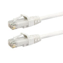 RJ45 Cat5e 350MHz Molded Patch Cable - Premium Fluke® Patch Cable Certified - CMR Riser Rated - White