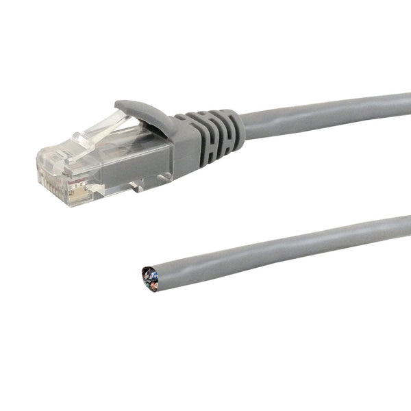 RJ45 to Blunt CAT5E Solid Pigtail Cable - Grey
