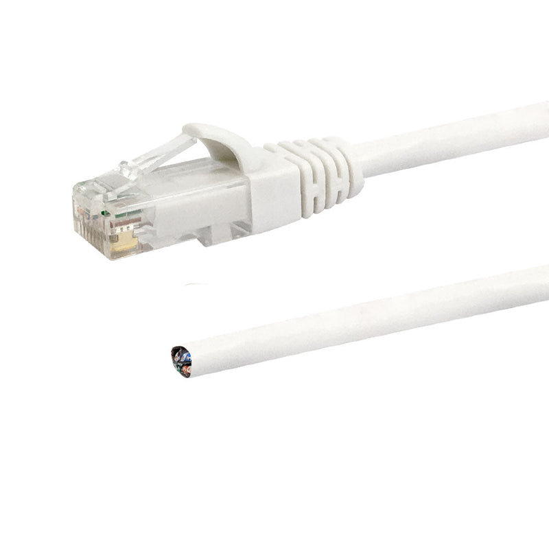 RJ45 to Blunt CAT5E Solid Pigtail Cable - White