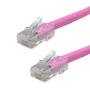 No Boot Custom RJ45 CAT5E 350MHz Assembled Patch Cable - Pink