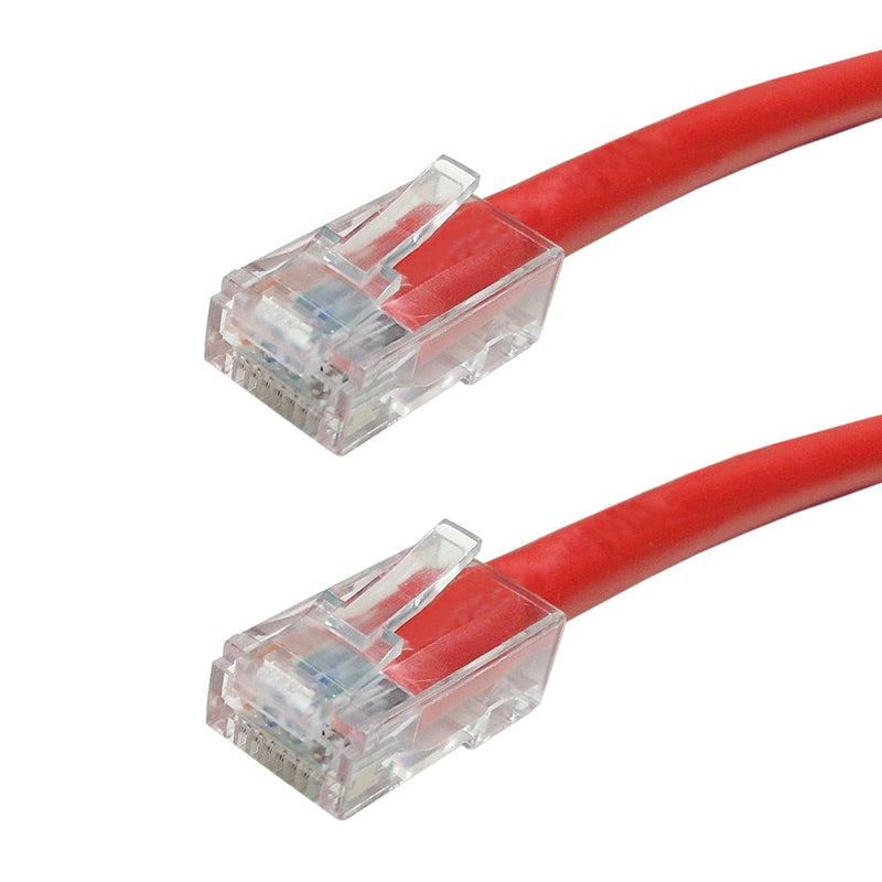 No Boot Custom RJ45 Cat6 550MHz Assembled Patch Cable - Red