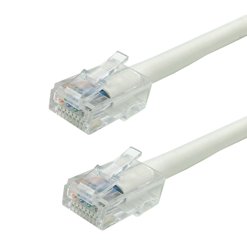 No Boot Custom RJ45 Cat6 550MHz Assembled Patch Cable - White