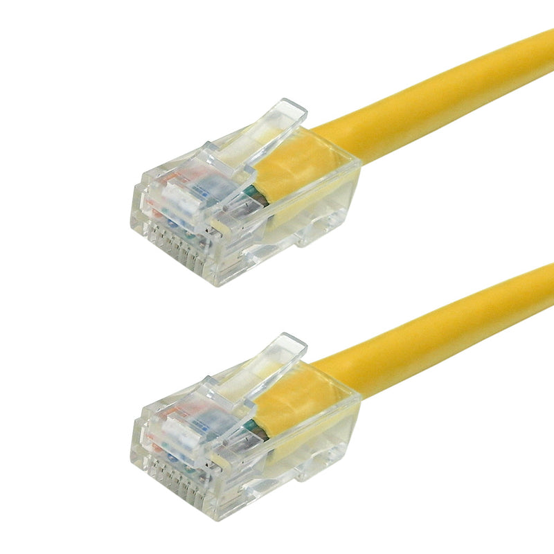 No Boot Custom RJ45 Cat6 550MHz Assembled Patch Cable - Yellow