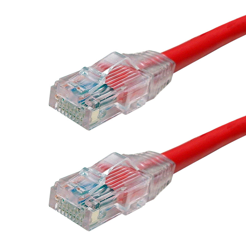 Snagless Custom RJ45 Cat5e 350MHz Assembled Patch Cable - Red