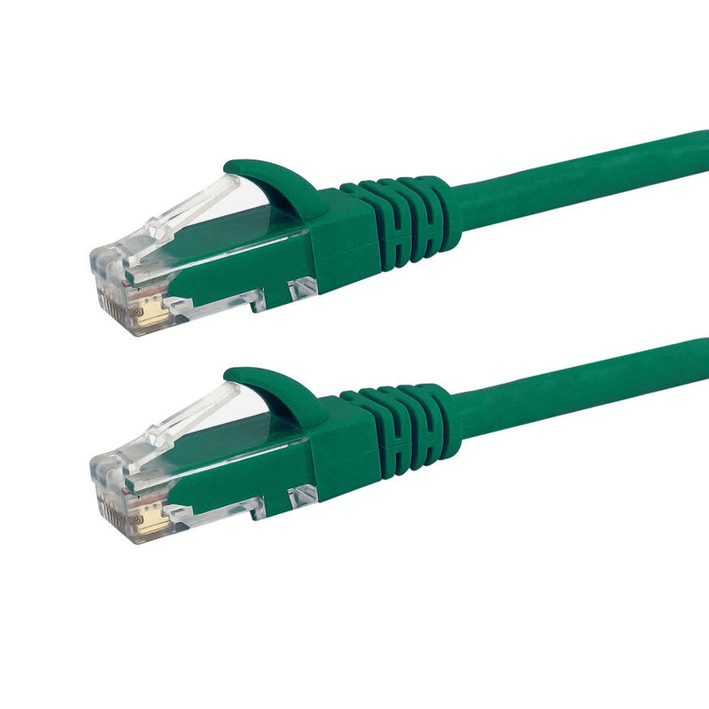 RJ45 Cat6 550MHz Molded Patch Cable - Premium Fluke® Patch Cable Certified - CMR Riser Rated - Green