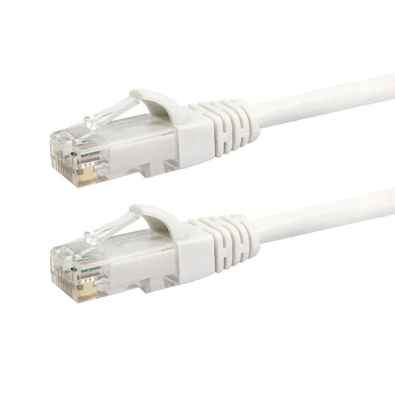 RJ45 Cat6 550MHz Molded Patch Cable - Premium Fluke® Patch Cable Certified - CMR Riser Rated - White