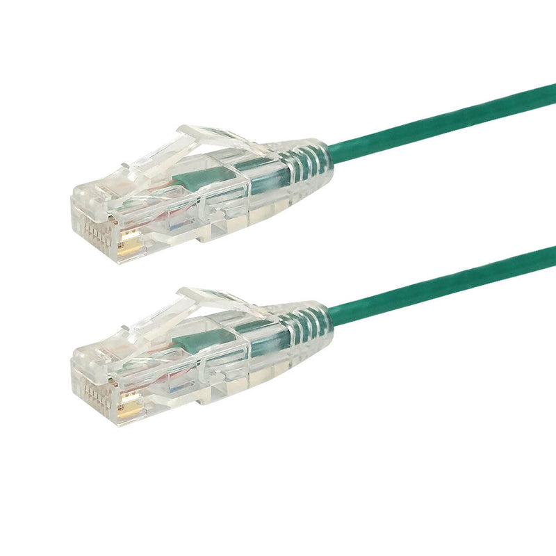 Cat6a UTP 10GB Ultra-Thin Patch Cable - Premium Fluke® Patch Cable Certified - CMR Riser Rated - Green