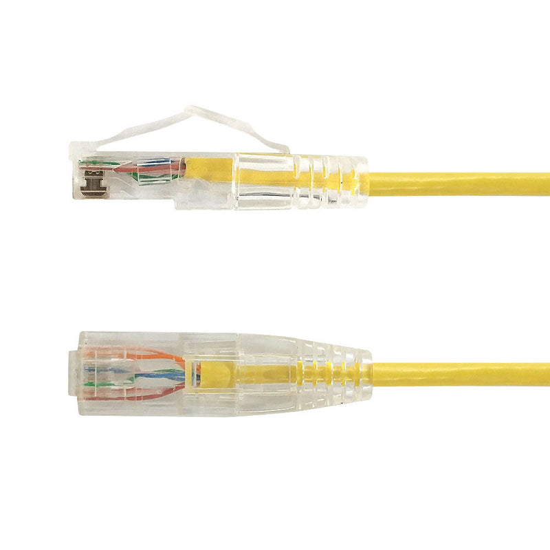 Cat6a UTP 10GB Ultra-Thin Patch Cable - Premium Fluke® Patch Cable Certified - CMR Riser Rated - Yellow