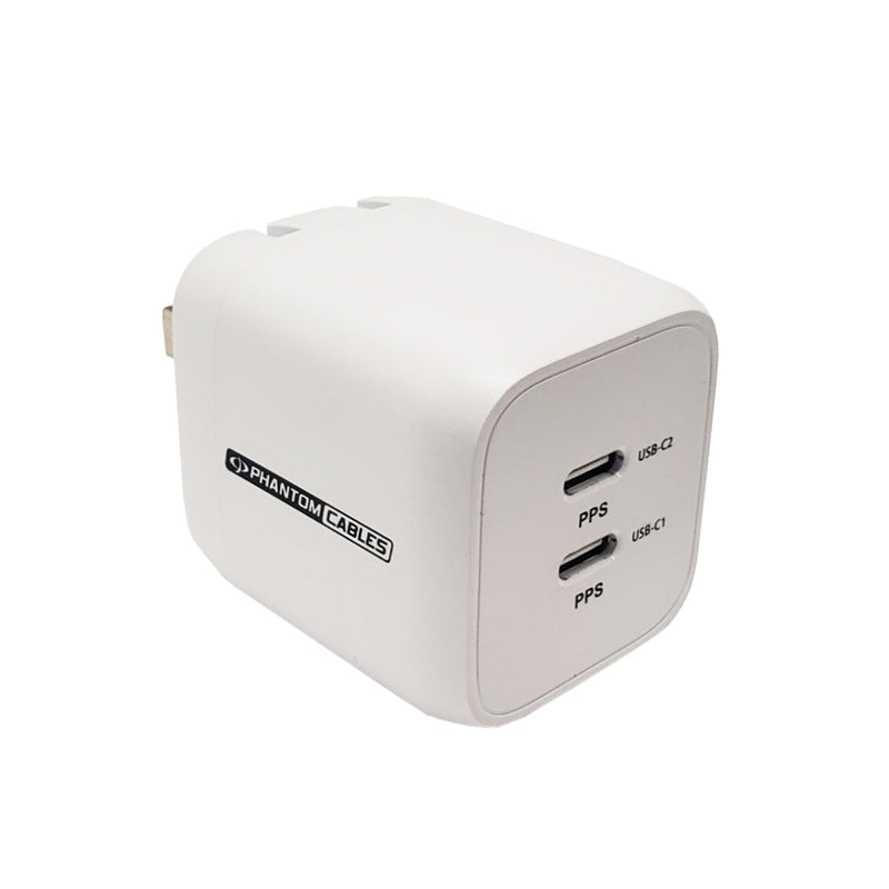 USB Wall Charger - 45W - USB Type-C (25W) - USB Type-C (20W) - GaN & PPS - White