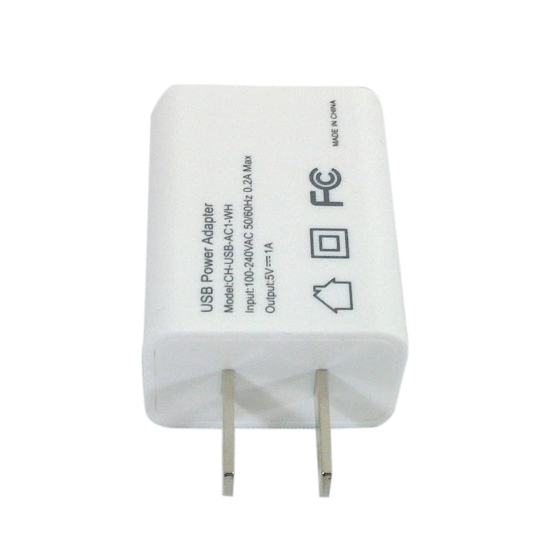 USB A Female To AC 110V Adapter 5V/1A - White