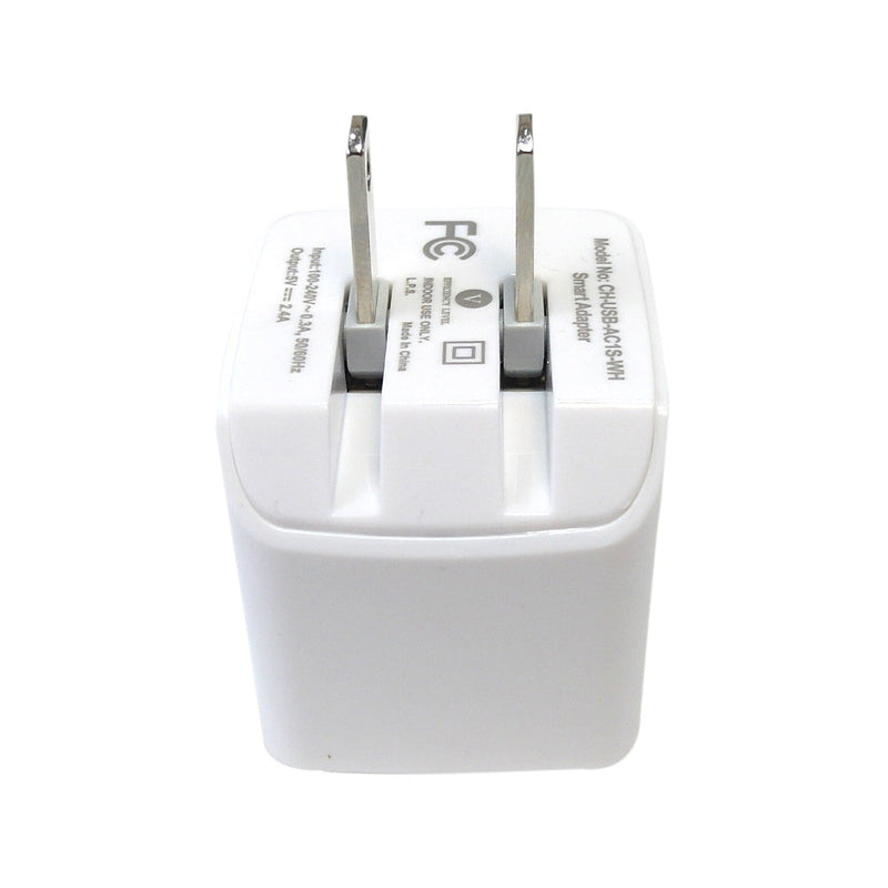 USB A female to AC 110V SMART IQ Wall Charger - WHITE 5V/2.4A