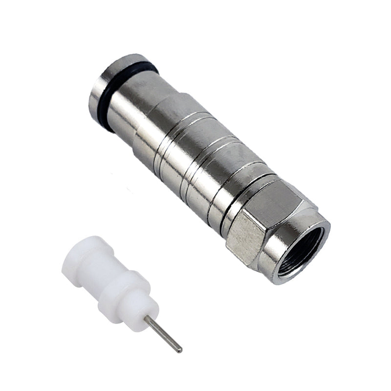F-Type Male Compression Connector for RG11 Plenum Cable - Pack of 10