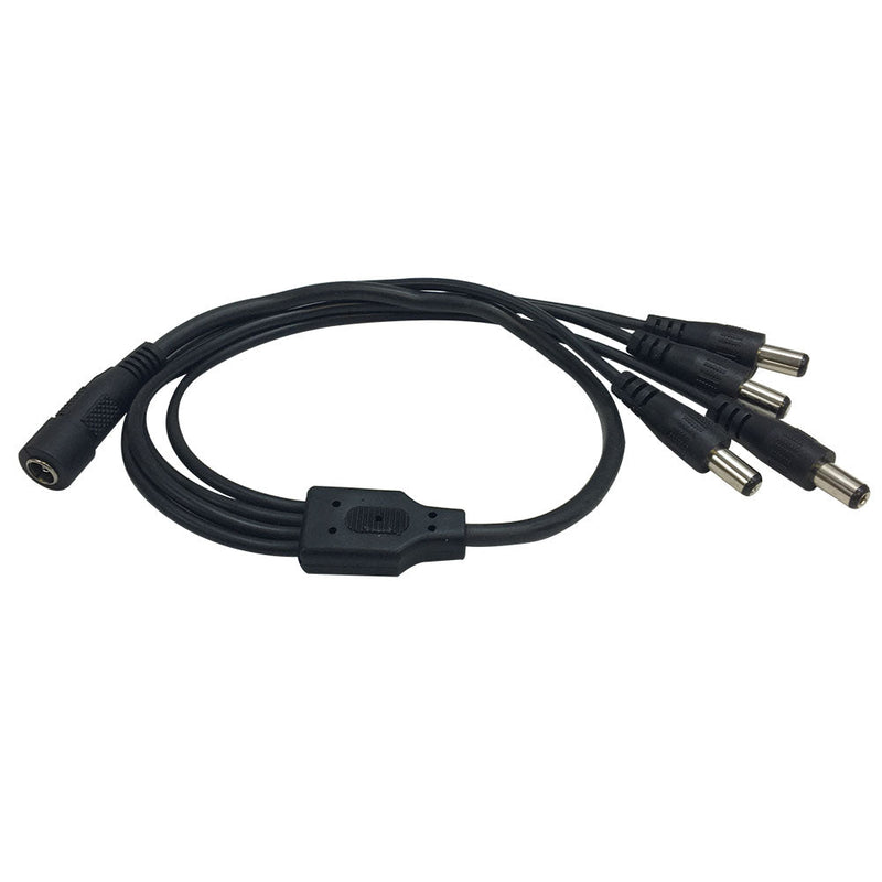 DC Power Splitter Cable 1 Female to 4 x 2.1mm Male 18 inch, 22/24AWG