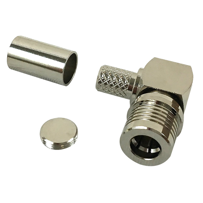 QMA Male Right Angle Crimp Connector for LMR-240 50 Ohm