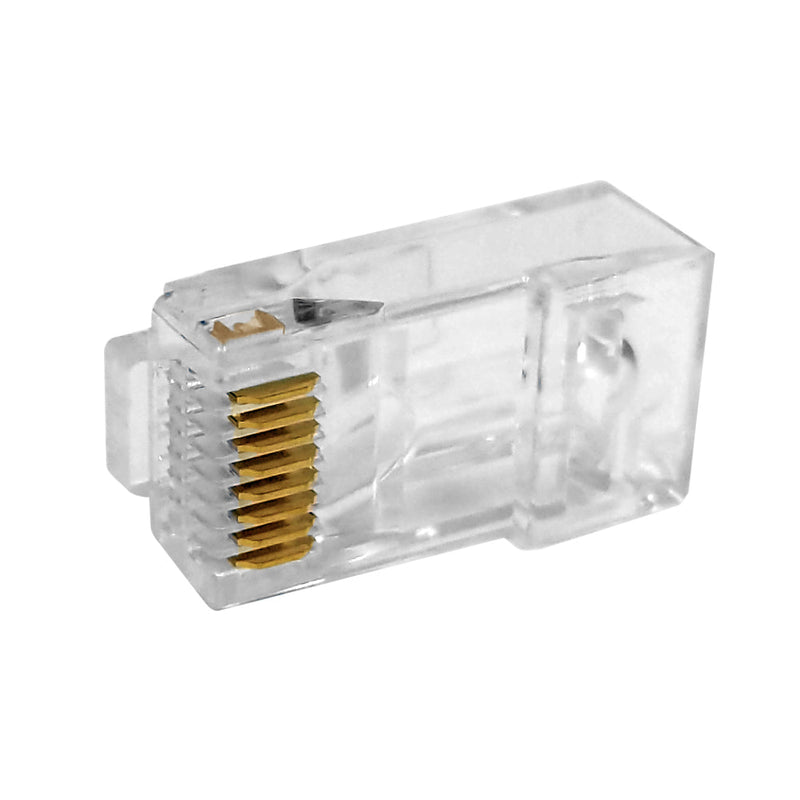 RJ45 Cat5e/Cat6 Pass-Through Plug Solid or Stranded 8P 8C - Pack of 50