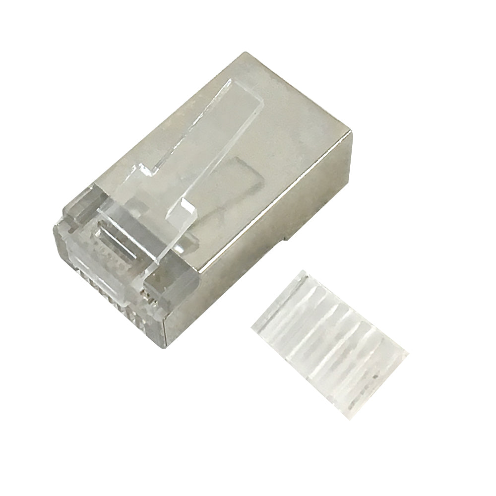 RJ45 Cat6a Shielded Plug with Insert (Solid or Stranded) (8P 8C) - Pack of 50