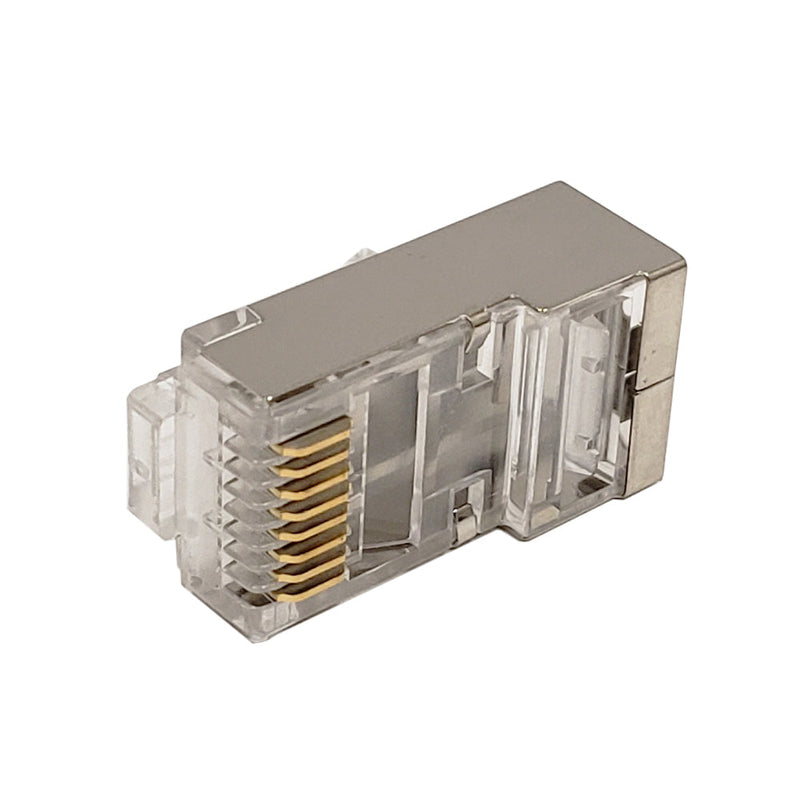 RJ45 Cat6a Shielded 3-pcs Plug Solid or Stranded 8P 8C - Pack of 50
