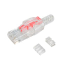 RJ45 Cat6/Cat6a Locking 3-pcs Plug with Boot for Solid or Stranded Round Cable (8P 8C)