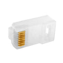 RJ45 2 Piece Cat6 Plug Rugged PCM Material for Solid or Stranded Round Cable (8P 8C) - Pack of 50