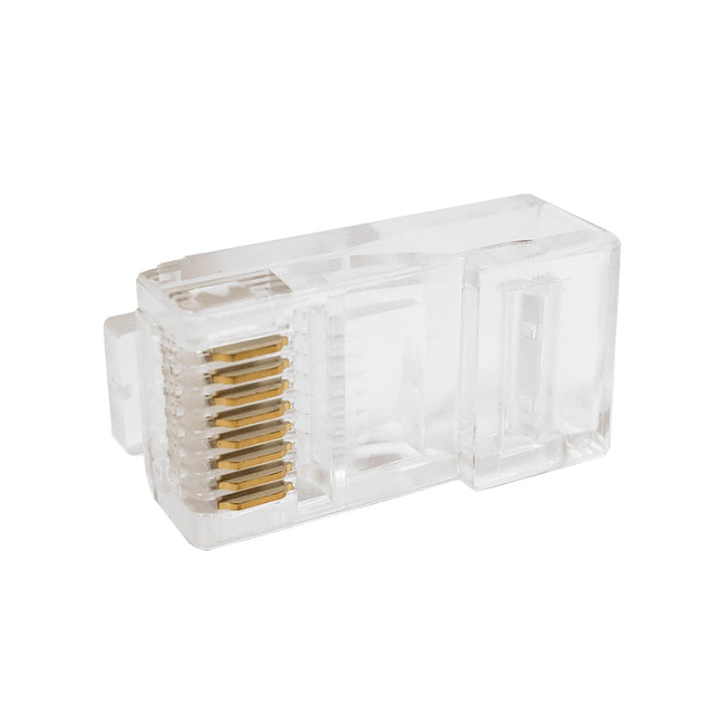 RJ45 Cat5e Plug with Snagless Tab for Stranded Round Cable 8P 8C - Pack of 50