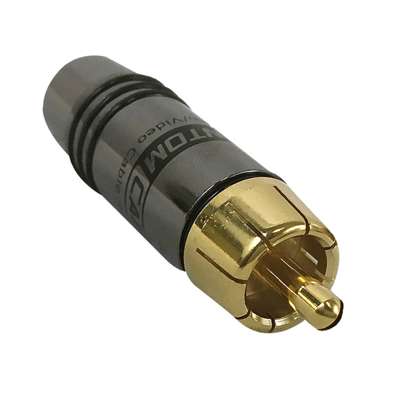 RCA Male Solder Connector 7.5mm OD - Black