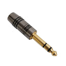TRS (1/4 inch) Stereo Male Solder Connector (9.5mm ID) -Black
