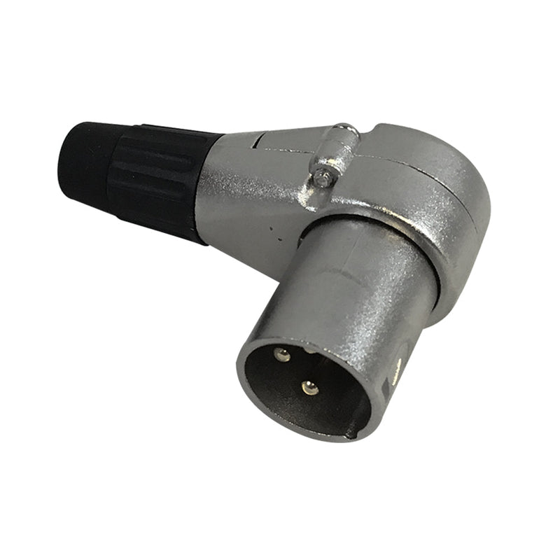 XLR 90 Degree Male Connector Nickel, Gold Plated Pins