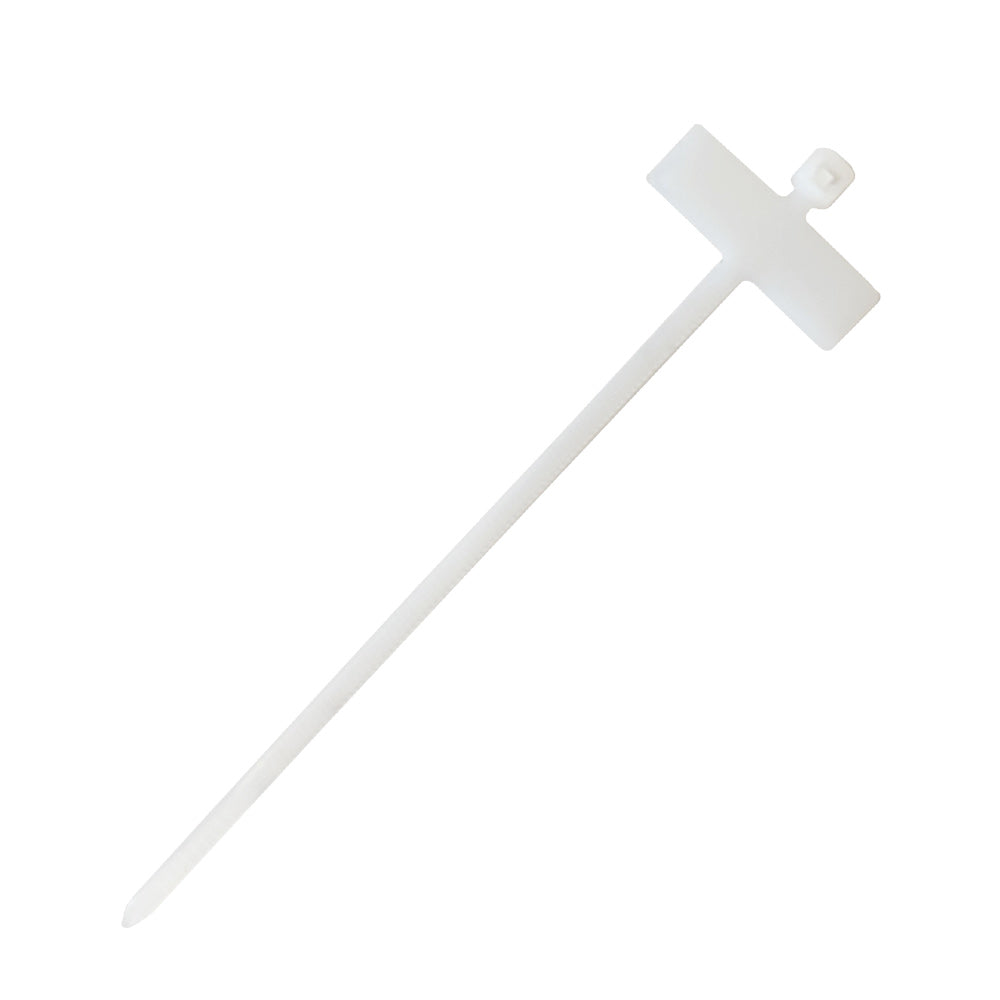 4 inch Wrap-Around Flag Style Cable Tie (18lb) - UL94 V-2 Nylon 66 - Clear - Pack of 100