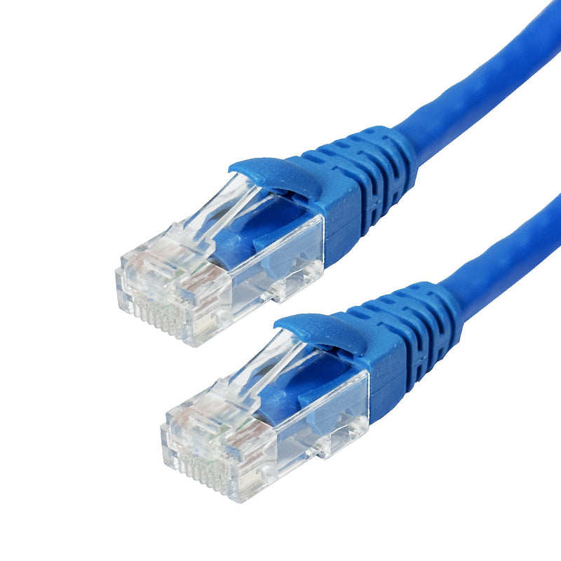 Molded Boot Custom RJ45 Cat5e 350MHz Assembled Patch Cable - Blue