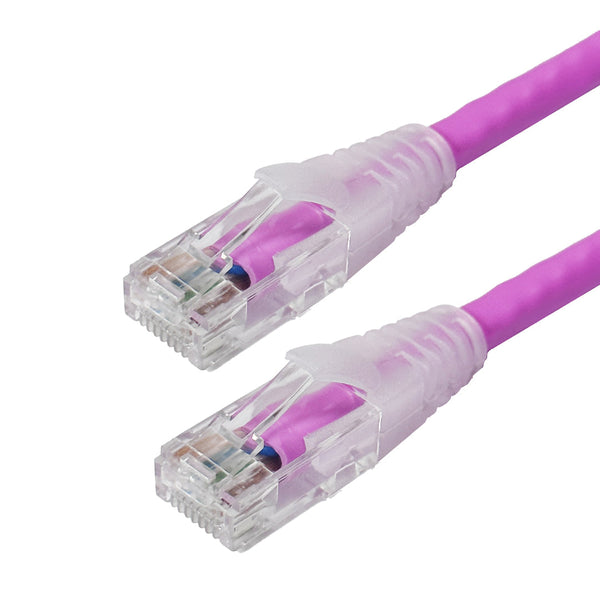 Molded Boot Custom RJ45 Cat6 550MHz Assembled Patch Cable - Pink