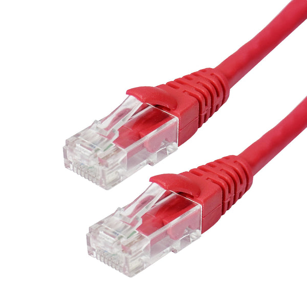 Molded Boot Custom RJ45 Cat6 550MHz Assembled Patch Cable - Red