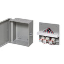 Enclosure Box 7" x 8" x 3.5", Indoor/Outdoor Non-Metallic, NEMA 3R Rated with Backplate - Grey