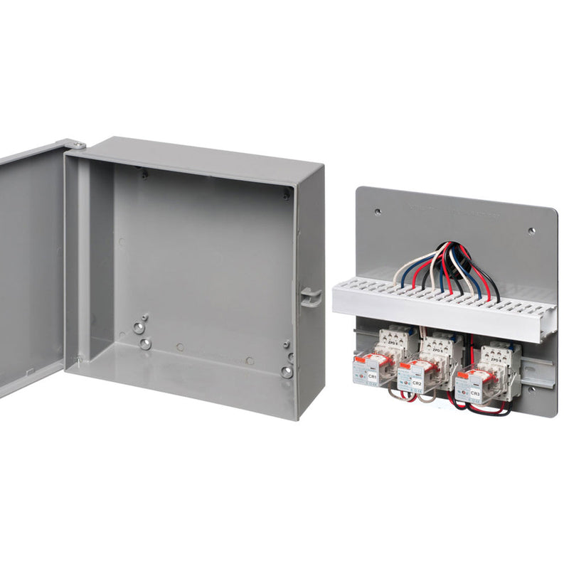 Enclosure Box 12" x 12" x 6", Indoor/Outdoor Non-Metallic, NEMA 3R Rated with Backplate - Grey