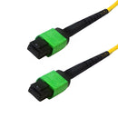 12-Fiber Singlemode MPO/MTP APC Female no guide pins to MPO/MTP APC Female no guide pins - OFNP Plenum