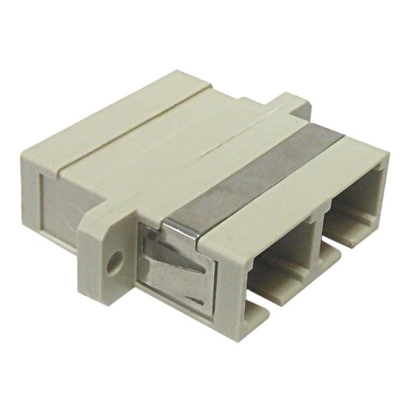 SC/SC Fiber Coupler F/F Multimode OM1/OM2 Duplex Ceramic Panel Mount - Beige