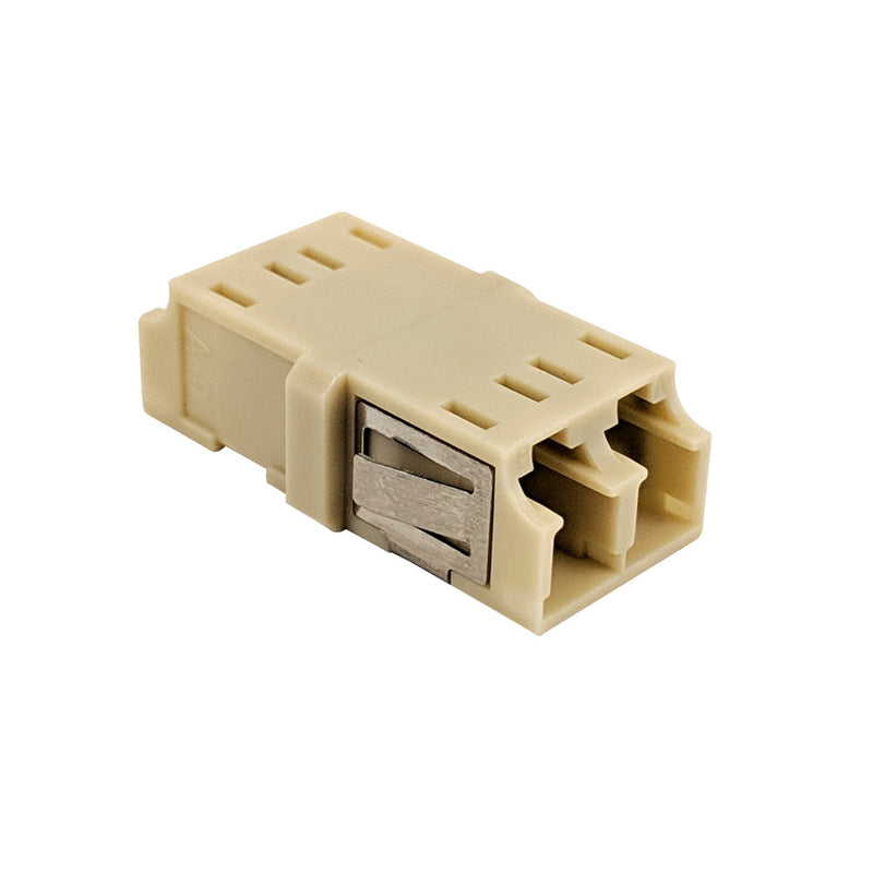 LC/LC Fiber Coupler F/F Multimode OM1/OM2 Duplex Ceramic Reduced Flange - Beige