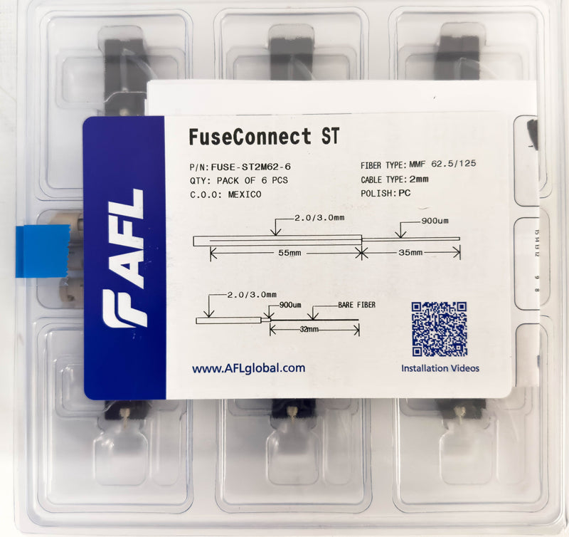 AFL FUSEConnect ST/PC MM 62.5u Connector - 2mm Beige (6 pack)