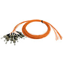 3m ST/PC 12-Fiber OM1 Multimode Simplex 62.5 micron - 900um Pigtail - Orange