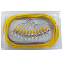 3m ST/UPC 12-Fiber OS2 Singlemode Simplex 9 micron - 900um Jacketed Pigtail - 19inch Fan-Out - OFNR