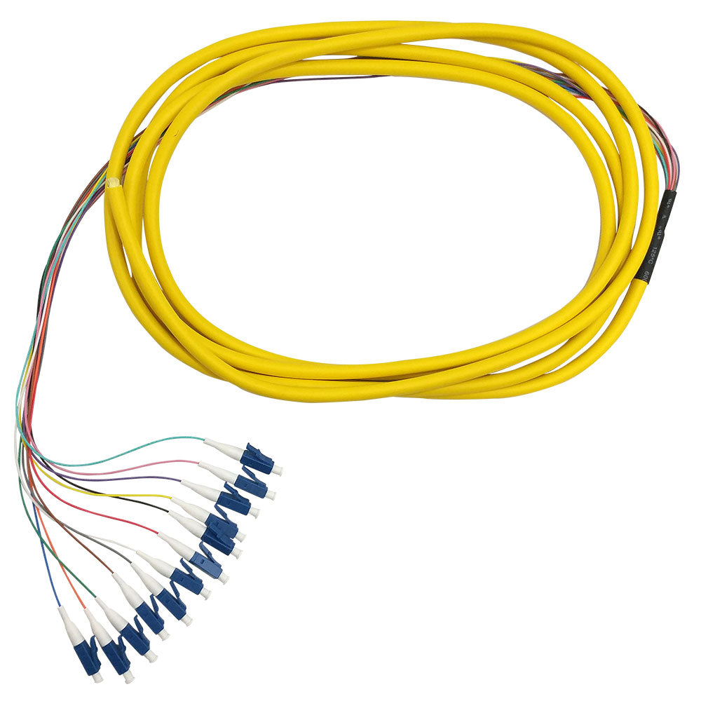3m LC/UPC OS2 Singlemode Simplex 9 micron - 900um Jacketed Pigtail - 19inch Fan-Out - OFNR