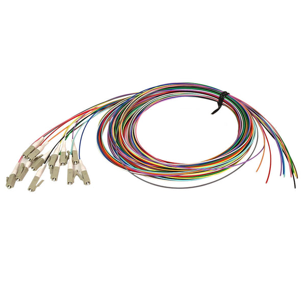 3m LC/PC multimode simplex 50 micron OM3 900um pigtail 12-pack - color coded