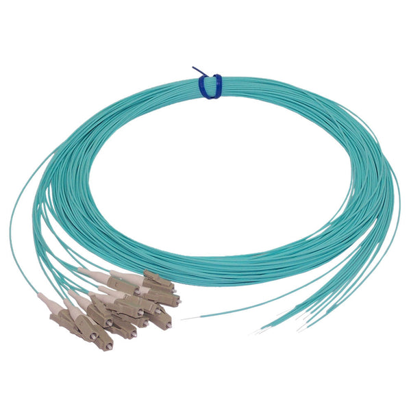 3m LC/PC multimode simplex 50 micron OM3 900um pigtail 12-pack - aqua