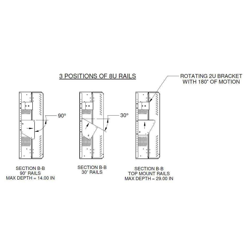 Hammond 8U Vertical Wall Mount Cabinet - Low Profile, 31 inch Height