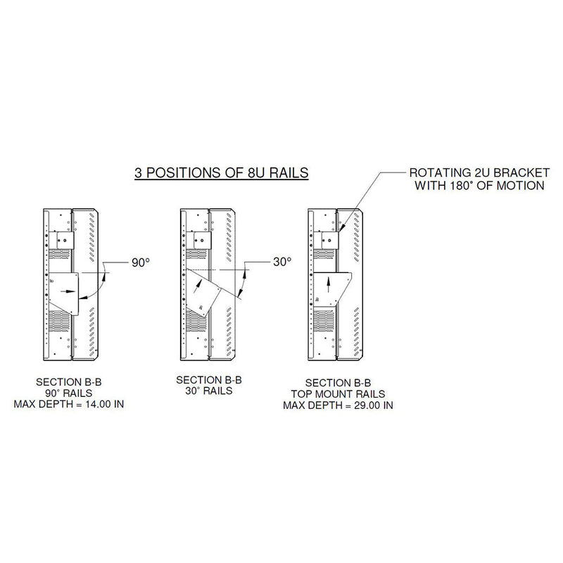 Hammond 8U Vertical Wall Mount Cabinet - Low Profile, 31 inch Height