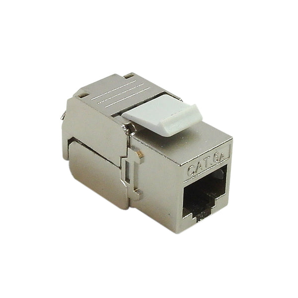 RJ45 Cat6a Slim Profile Jack, 110 Punch/Tool-Less, Shielded - Stainless Steel