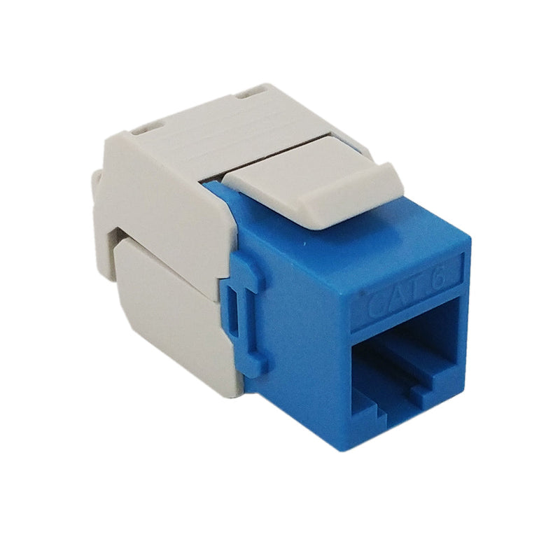 RJ45 Cat6 Slim Profile 180 Degree Jack, 110 Punch-Down or Tool-Less