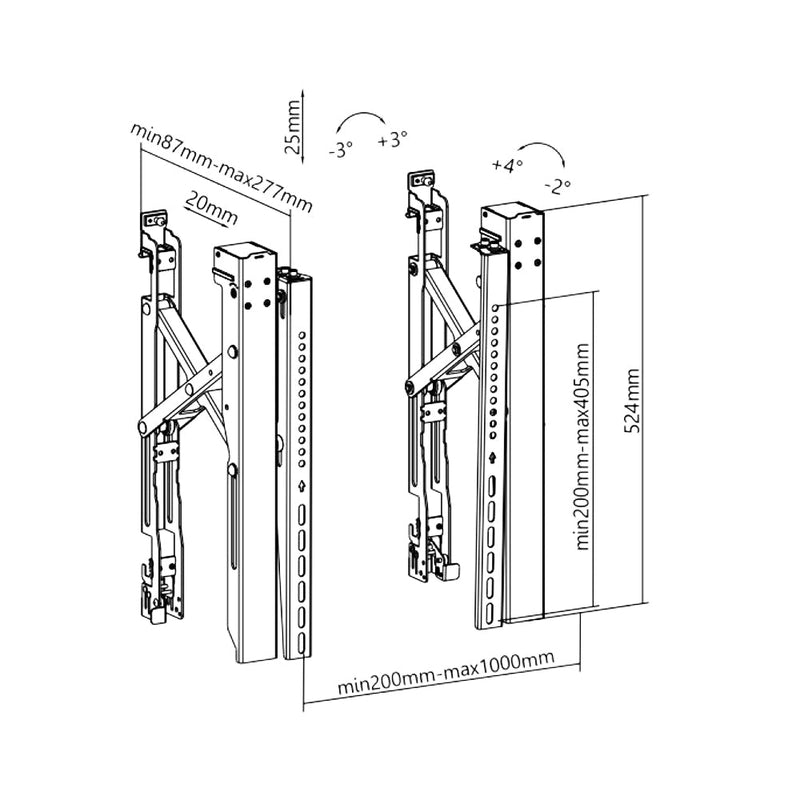 Video Wall TV Mount Arms and Accessories for Custom Installation